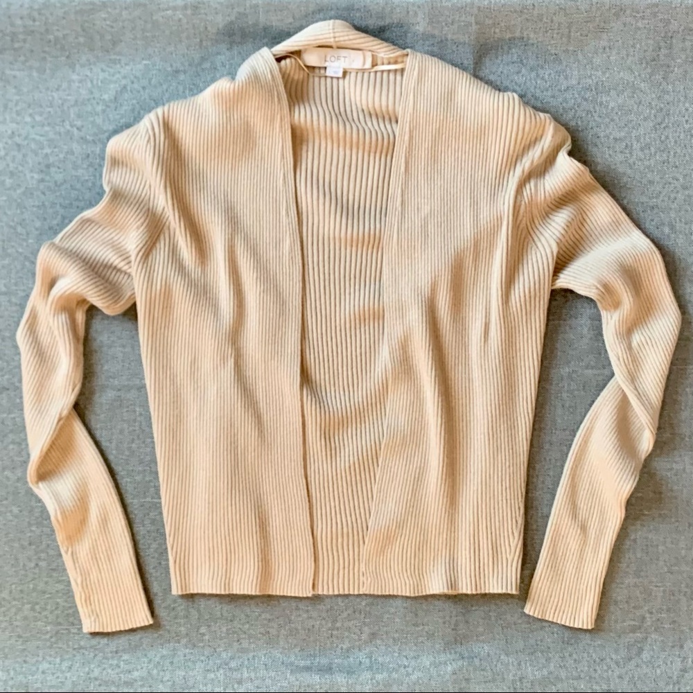 LOFT | Tan Open Cardigan; Women’s Size L